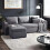 Angel Sofabed With Storage Light Grey Linen Fabric 2