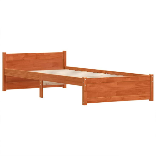 VidaXL vidaXL Bed Frame Wax Brown 205.5 x 105.5 x 51 cm Solid Pine Wood 1
