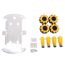 Kit per Auto Robot Intelligente Kit di Montaggio DIY per Telaio per Auto nel Lega di Alluminio un Quattro Ruote Mecanum un Quattro Ruote