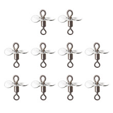 10Pcs Plug Casting Fly Propeller Spinnerbait Topwater-Silver S