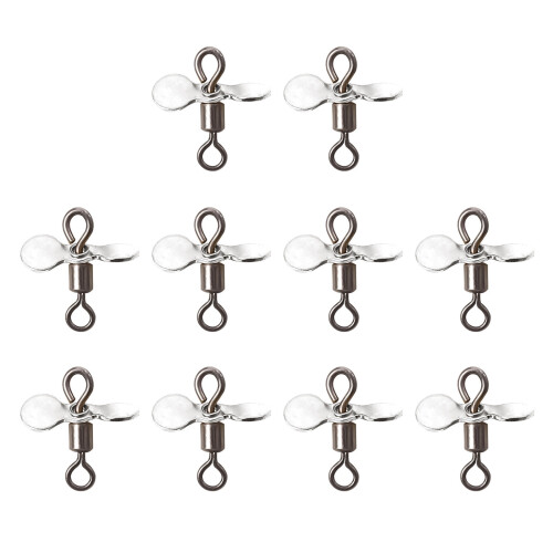 10Pcs Plug Casting Fly Propeller Spinnerbait Topwater-Silver S
