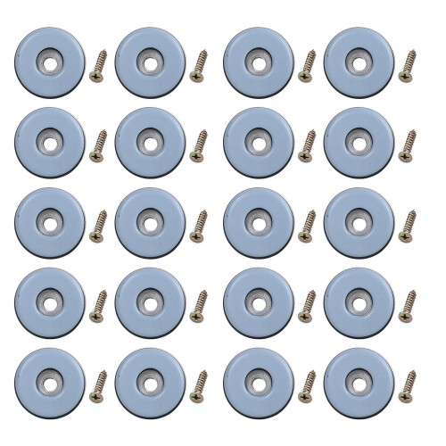 20Pcs Practical Plastic Chair Leg Sliders-Circular 22mm