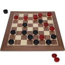 WE Games Old School Wooden Checkers Set Red and Black Pieces - 12 Inch Classic Board Game for Strategy Play, Gatherings, and Game Nights