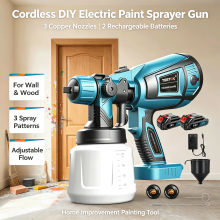 Cordless Electric Paint Sprayer Gun 18V,2 Batteries, Home DIY Painting