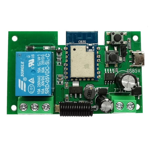 3X Tuya WIFI   Controller Gate Garage Door Opener 1CH 7-32V TimerInching Self-Locking Relay Module 1