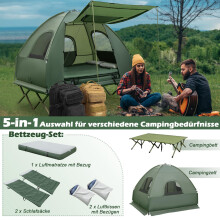 Conjunto de barraca de camping para 2 pessoas com colchão inflável.