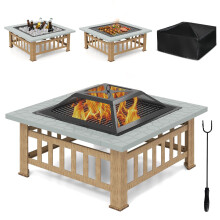 Buitenhaard, grillrooster, vonkenvanger, pook, grijs