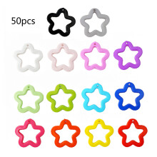 Lot de 50 pendentifs étoiles creuses, breloque-Couleur unie A