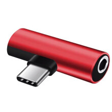 Kopfhöreranschluss und Ladeadapter für Smartphone, USB C auf-Rot