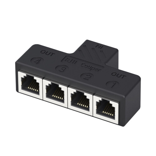 Telefon-Splitter,-eins bis vier