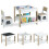 Conjunto de mesa infantil com 2 cadeiras, tampo reversível e espaço para armazenamento. 1