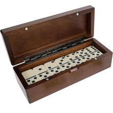 WE Games Double 6 Dominoes in Magnetic Wooden Travel Box, Dominoes Set for Adults, Ivory Color Double Six Domino, Classic Board Games, Tile Games