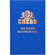 WE Games Chess Scorebook & Notation Book - Blue Hardcover Chess Book with 100 Pages, Ideal Score Sheets for Clubs & Tournaments