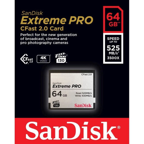 SanDisk SanDisk Extreme Pro CFast 2.0 64GB 525MB/s SDCFSP-064G-G46D 2