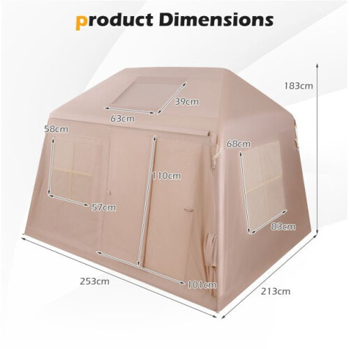 Barraca de camping inflável para 4 a 6 pessoas, com bomba e cobertura. 2