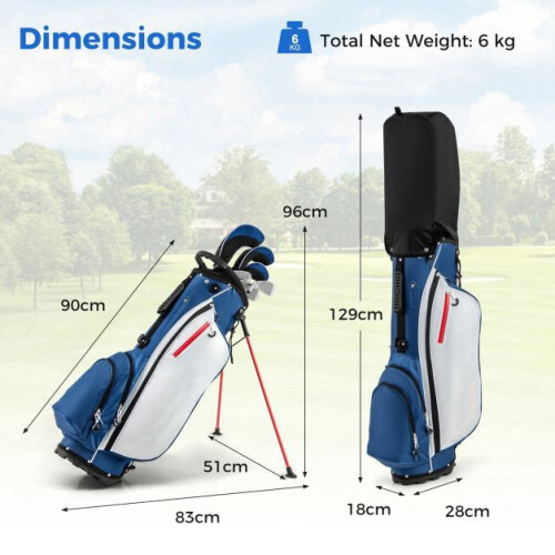 Conjunto de tacos de golfe masculino de 9 peças com bolsa de suporte e driver de 460cc 2