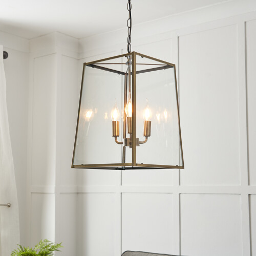 Litecraft Emery Antique Brass Ceiling Pendant 1