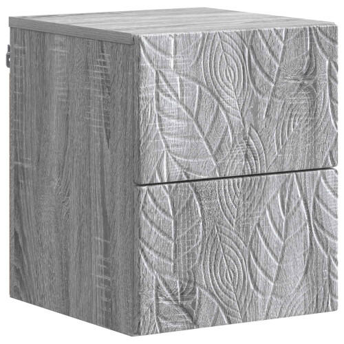 VidaXL vidaXL Wall-Mounted Bedside Cabinet 2 pcs Grey Sonoma 1