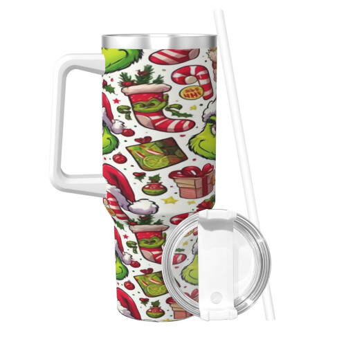 120 cl rostfritt stålmugg med handtag och sugrör 1
