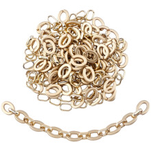 Opaque Linking Rings Acrylic CCB Plastic Oval Gold 200 pcs