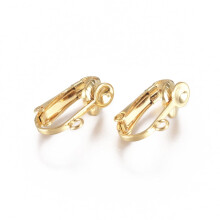Stainless Steel Clip-on Earrings Findings 50 pcs
