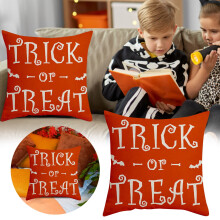 Halloween Pumpkin Cat Pillow Cover Linen 18x18 Inch (1 Pack)