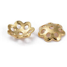 Golden Flower Bead Caps Stainless Steel 6x1mm 100pcs