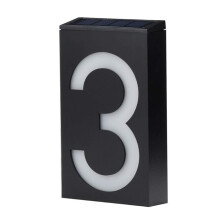 LED solar house number light outdoor wall plaque