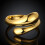 18K gold plated brass adjustable ring size 7 2