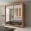 MN Furniture (Walnut, 150cm) Double Sliding Doors Mirrored Wardrobes 1