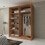 MN Furniture (Walnut, 150cm) Double Sliding Doors Mirrored Wardrobes 2