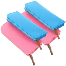 Felt Pencil Case Multi-function Storage Bag 4 pcs