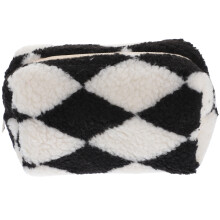 Plush Hair Accessories Organizer Plaid Travel Pencil Case