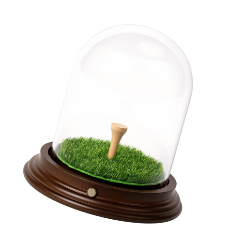 Compacte golfbalstandaard van acryl en-Imitatie zwarte walnoot