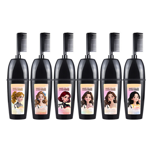 Long Lasting Bubble Hair Dyes With Comb For-Brown black 1