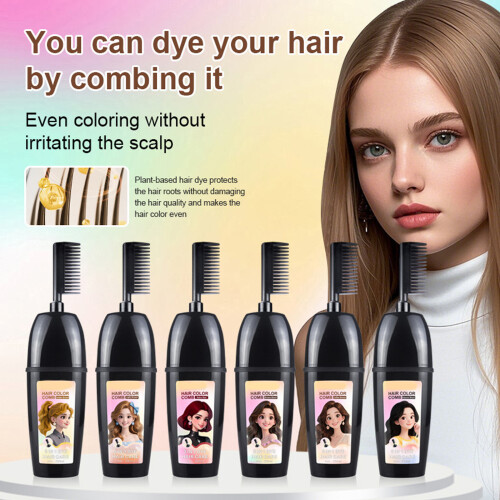 Long Lasting Bubble Hair Dyes With Comb For-Brown black 2