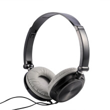 Casque audio avec microphone, léger et pliable, noir