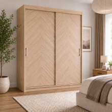 (120CM,Oak) FH DERBY Modern Sliding Door Wardrobe