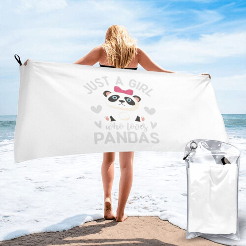 Toalha de praia Panda em microfibra 30x60 polegadas