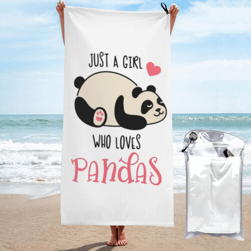 Prosop de plajă Panda din microfibră 76x152 cm