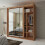 MN Furniture (Walnut, 203cm) Double Sliding Doors Mirrored Wardrobes 2