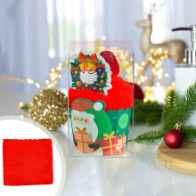 Serviette polaire corail en forme de gâteau de Noël 30 x 30 cm
