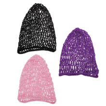 Crochet Hair Nets Bonnet for Long Hair 3 pcs