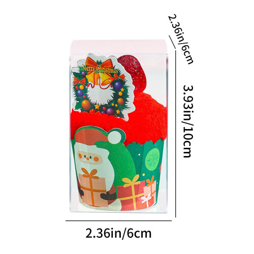 Toalha de lã coral em formato de bolo de Natal, 30 x 30 cm (11,81 x 11,81 polegadas). 2