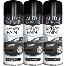 Rapide Auto Extreme Spray Paint Black Matt 250ML x 3
