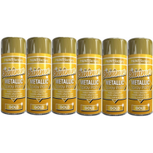 Paint Factory Shimmer Metallic Spray Paint For Craft & Art Work Gold 200ml x 6