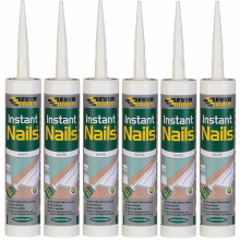 Everbuild Instant Nails High Strength Quick Grab Panel Adhesive White 290ml x 6