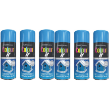 Paint Factory Colour It Quick Drying Spray Paint Beautiful Blue Gloss 250ml x 6