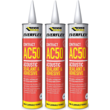 Everbuild EVERFLEX AC50 Acoustic Sealant & Adhesive, 380ml x 3