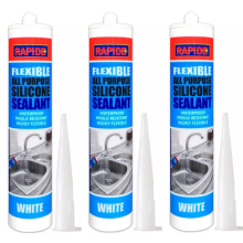 Rapide Flexible All Purpose Silicon Sealant White 260ml x 3